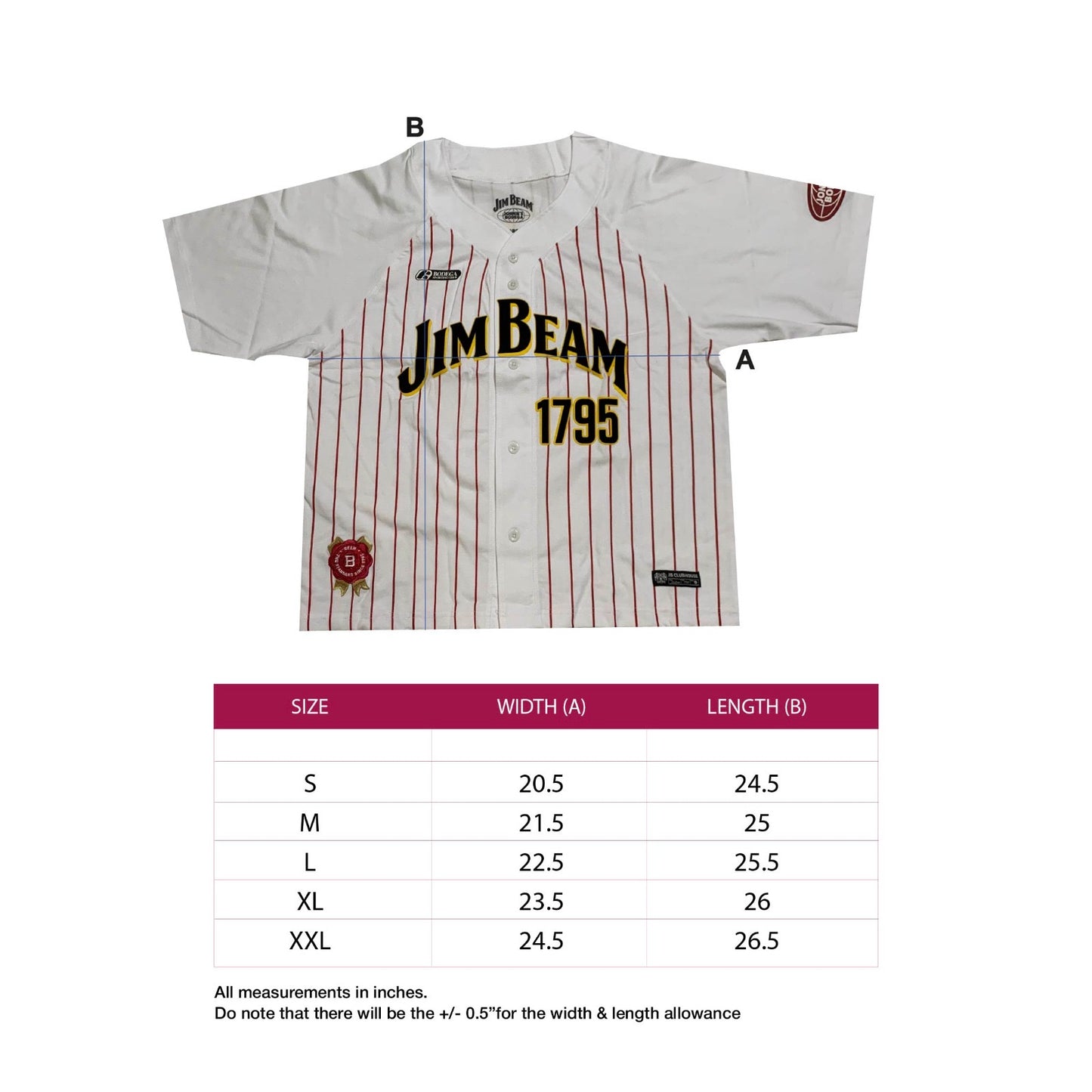 Jim Beam x Jonnie’s Bodega Baseball Shirt (White)
