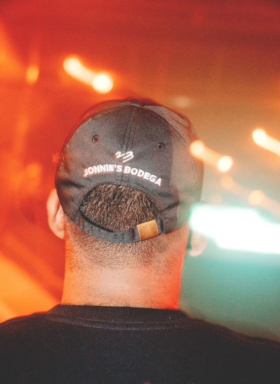 Yung Singh B2B ryota Estate Basslines 6 Panel Hat (Raven) by Jonnie's Bodega