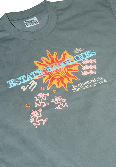 Yung Singh B2B ryota Estate Basslines Tee (Neptune Green) by Jonnie's Bodega