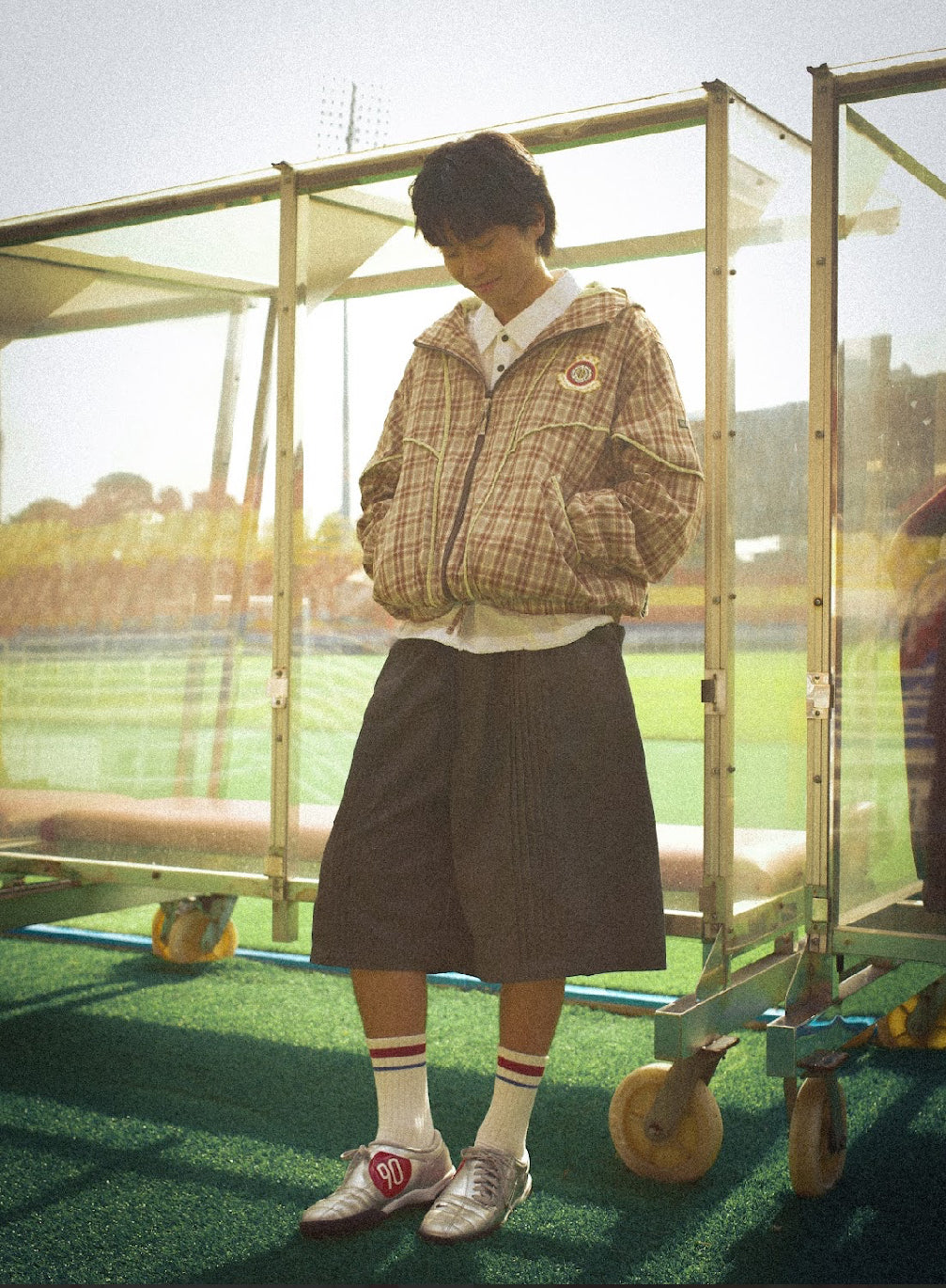 FTMD. x Jonnie’s Bodega EOTB Lightweight Parka (Maroon Plaid)