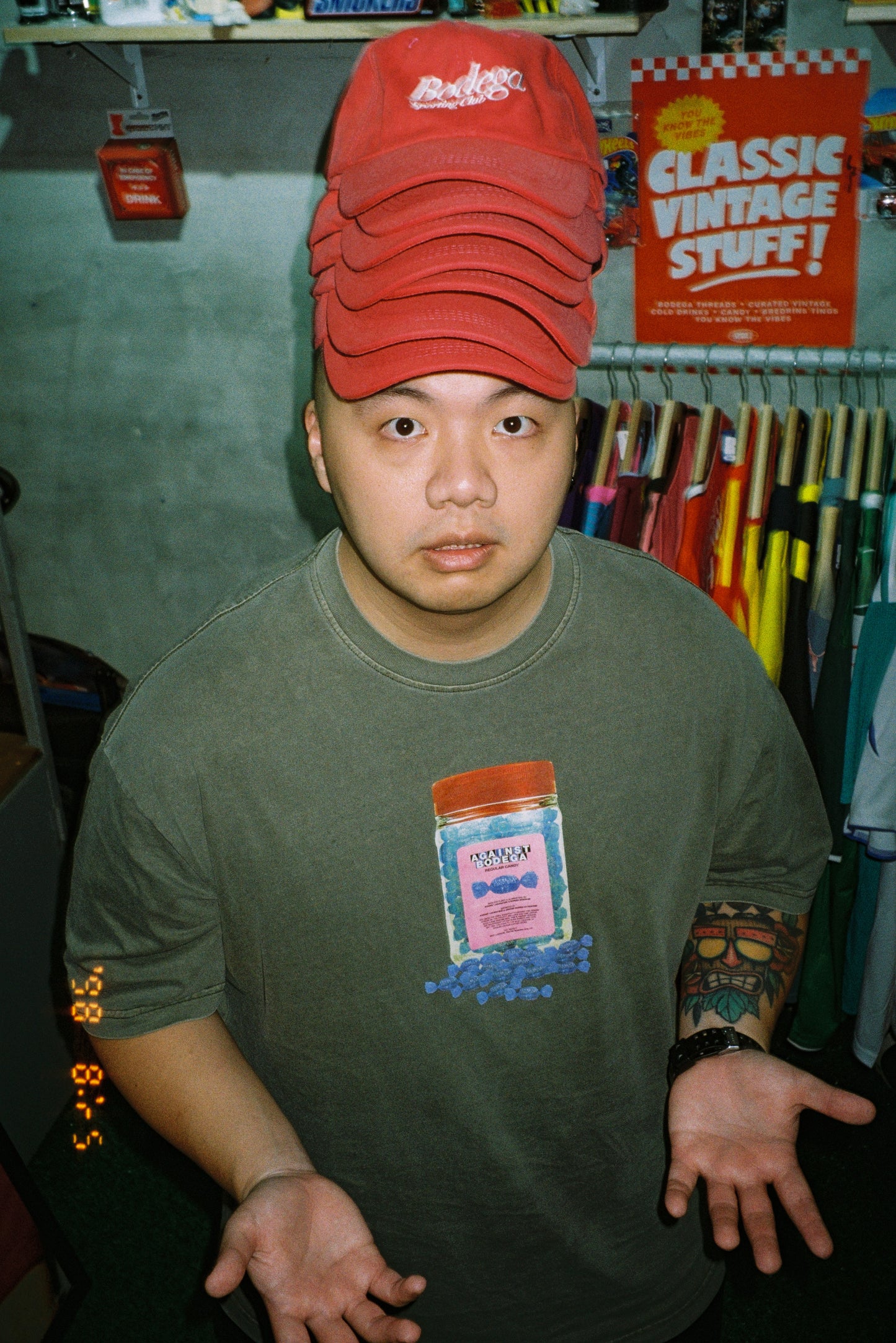 Bodega Sporting Club Script Hat (Washed Red)