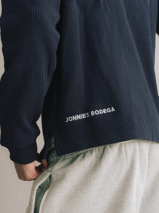 Globe Waffle Long Sleeve Polo (Marquee Navy)