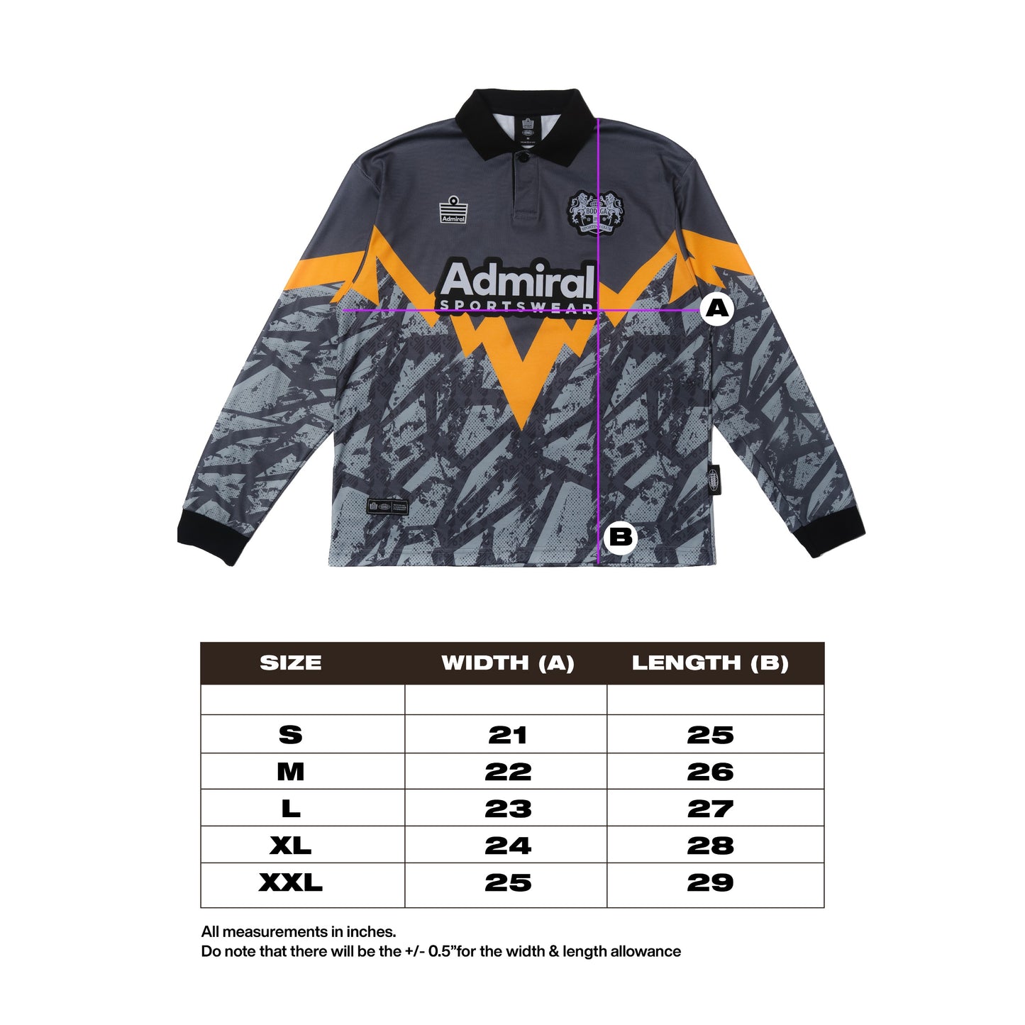 Admiral Sportswear x Jonnie's Bodega "Glory Days" Goalie Kit (Asphalt Keeps)