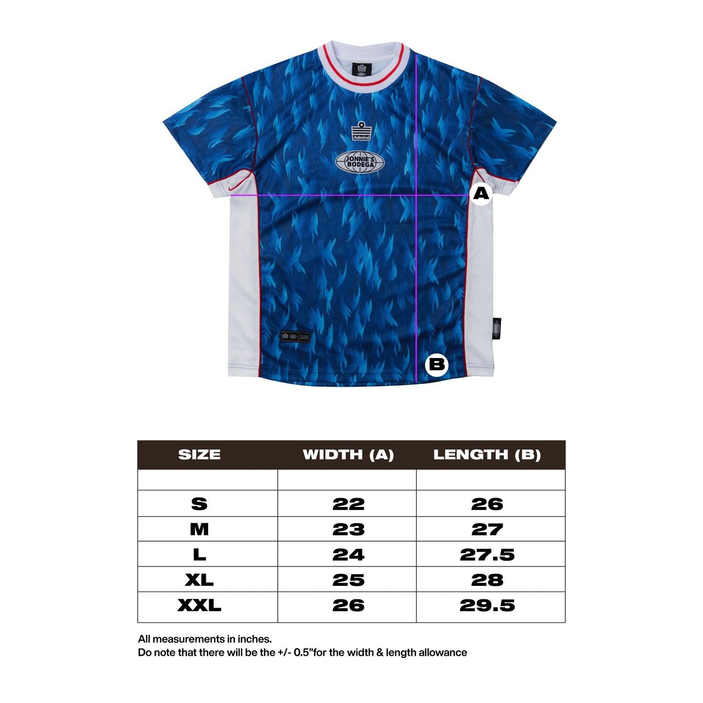 Admiral Sportswear x Jonnie's Bodega "Glory Days" Pre Match Kit (Bredrin Blue)