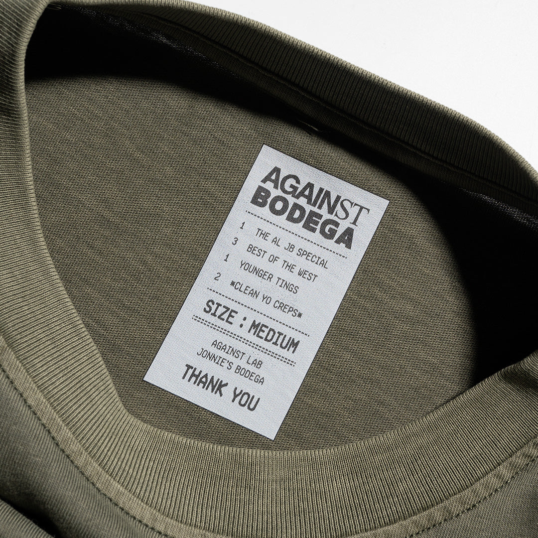 Against Lab x Jonnie's Bodega Candy Tee (Washed Olive)